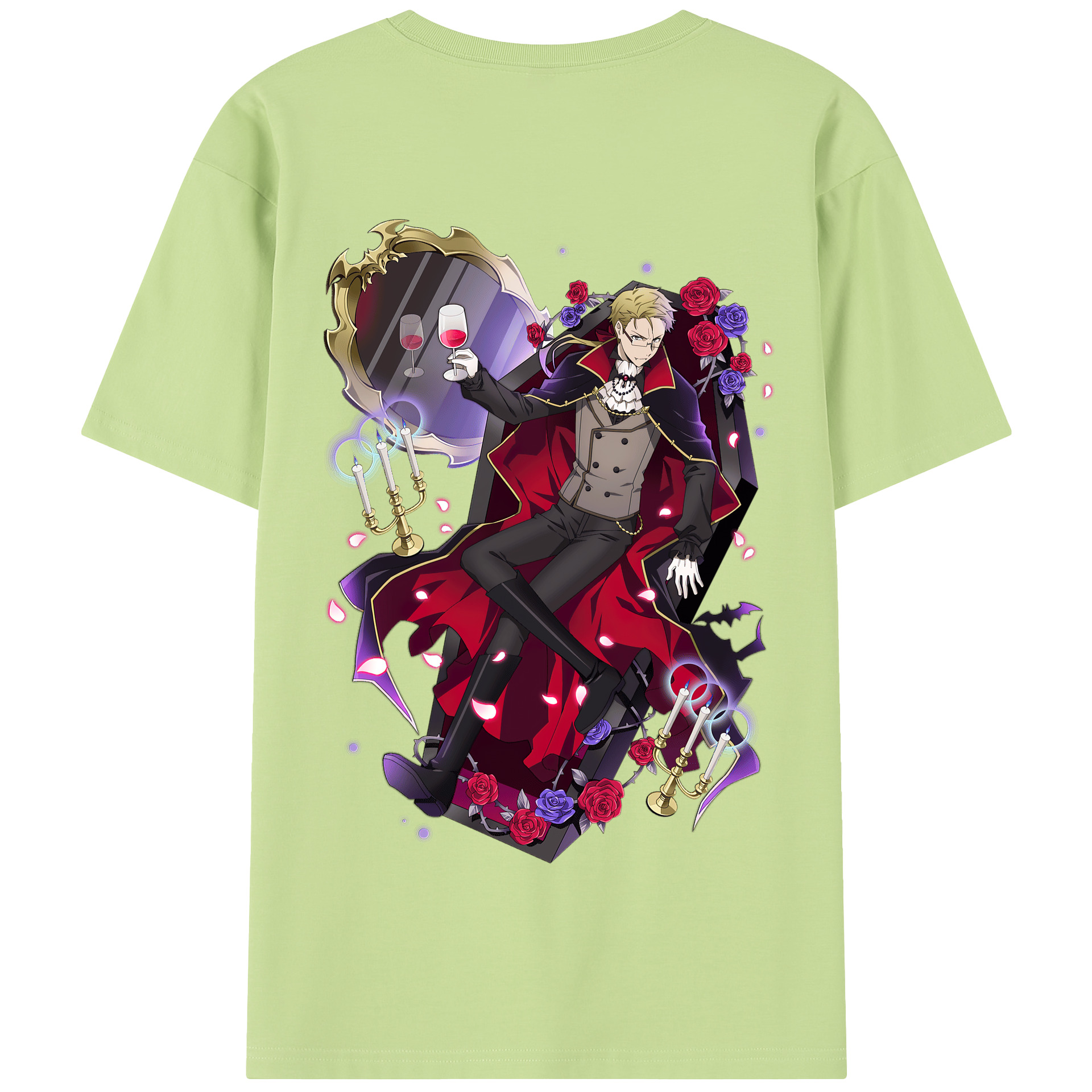 （画像用） 文豪ストレイドッグス Bungo Stray Dogs 綿100％半袖Tシャツ（背面プリント）